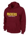 Green Bay Packers font Pullover Hoodie Red