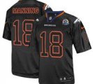 Nike Broncos #18 Peyton Manning Lights Out Black With Hall of Fame 50th Patch NFL Elite Jersey