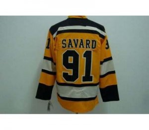 nhl boston bruins #91 savardK yellow winter classic