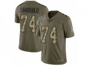 Men Nike Atlanta Falcons #74 Ty Sambrailo Limited Olive Camo 2017 Salute to Service NFL Jersey