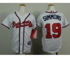 youth mlb jerseys atlanta braves #19 simmons white