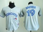 Youth Mlb Toronto Blue Jays #19 Jose Bautista grey jersey