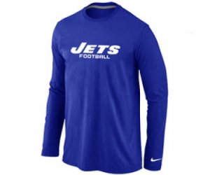 Nike New York Jets Authentic font Long Sleeve T-Shirt blue