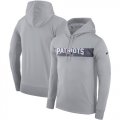 New England Patriots Nike Sideline Team Performance Pullover Hoodie Gray