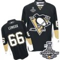 Youth Reebok Pittsburgh Penguins #66 Mario Lemieux Premier Black Home 2016 Stanley Cup Champions NHL Jersey