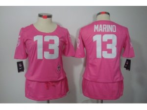 Nike Womens Miami Dolphins #13 Marino Pink Jerseys(breast Cancer Awareness)