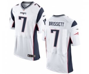 Mens Nike New England Patriots #7 Jacoby Brissett Elite White NFL Jersey