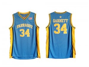 Farragut #34 Kevin Garnett Blue High School Basketball Jersey