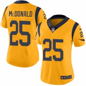 Women\'s Nike Los Angeles Rams #25 T.J. McDonald Limited Gold Rush NFL Jersey