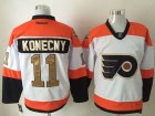 Mens Philadelphia Flyers #11 Travis Konecny White 3rd Stitched NHL Jersey