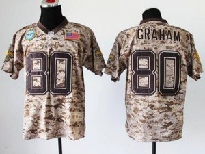 2013 Nike NFL New Orleans Saints #80 Jimmy Graham Camo NFL Elite USMC Jersey(USA)