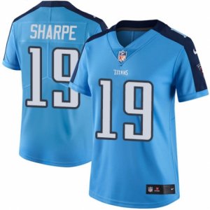 Womens Nike Tennessee Titans #19 Tajae Sharpe Limited Light Blue Rush NFL Jersey