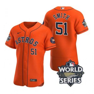 Astros #51 Will Smith Orange Nike 2022 World Series Flexbase Jersey
