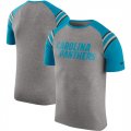 Carolina Panthers Enzyme Shoulder Stripe Raglan T-Shirt Heathered Gray