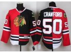 NHL Chicago Blackhawks #50 Corey Crawford Red Black Split Stitched jerseys