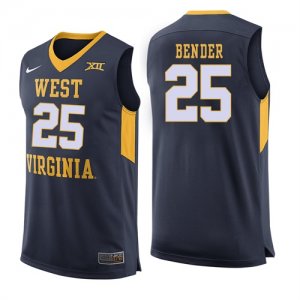 West Virginia Mountaineers #25 Maciej Bender Navy College Basketball Jersey