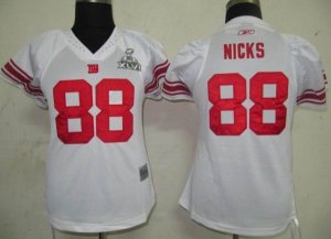 women NFL New York Giants 88 Nicks White 2012 Super Bowl XLVI