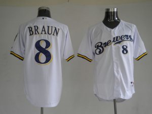 youth mlb milwaukee brewers #8 ryan braun white