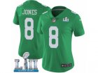 Women Nike Philadelphia Eagles #8 Donnie Jones Limited Green Rush Vapor Untouchable Super Bowl LII NFL Jersey