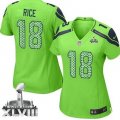Nike Seattle Seahawks #18 Sidney Rice Green Alternate Super Bowl XLVIII Women NFL Elite Jersey