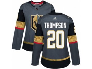 Women Adidas Vegas Golden Knights #20 Paul Thompson Authentic Gray Home NHL Jersey