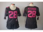 Nike Women Minnesota Vikings #28 Adrian Peterson dk.grey jerseys[breast cancer awareness]