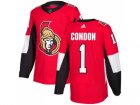 Men Adidas Ottawa Senators #1 Mike Condon Red Home Authentic Stitched NHL Jersey