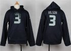 Nike Youth Seattle Seahawks #3 Russell Wilson Blue jerseys(Pullover Hoodie)