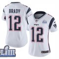 Nike Patriots #12 Tom Brady White Women 2019 Super Bowl LIII Vapor Untouchable Limited Jersey