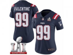 Womens Nike New England Patriots #99 Vincent Valentine Limited Navy Blue Rush Super Bowl LI 51 NFL Jersey