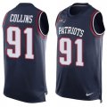 Nike New England Patriots #91 Jamie Collins Navy Blue Team Color Men Stitched NFL Limited Tank Top Jersey