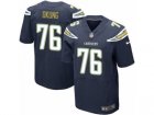 Mens Nike Los Angeles Chargers #76 Russell Okung Elite Navy Blue Team Color NFL Jersey