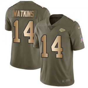 Nike Chiefs #14 Sammy Watkins Olive Gold Salute To Service Limited Jersey