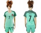 Womens Portugal #7 Figo Away Soccer Country Jersey