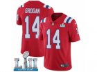 Men Nike New England Patriots #14 Steve Grogan Red Alternate Vapor Untouchable Limited Player Super Bowl LII NFL Jersey
