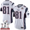 Youth Nike New England Patriots #81 Clay Harbor Elite White Super Bowl LI 51 NFL Jersey