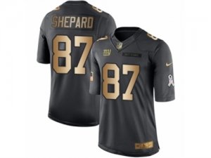 Mens Nike New York Giants #87 Sterling Shepard Limited Black-Gold Salute to Service NFL Jersey