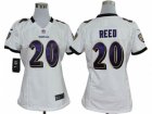 Nike women nfl baltimore ravens #20 reed white jerseys