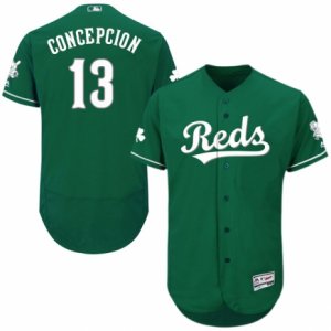 Men\'s Majestic Cincinnati Reds #13 Dave Concepcion Green Celtic Flexbase Authentic Collection MLB Jersey