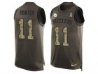 Mens Nike Pittsburgh Steelers #11 Justin Hunter Limited Green Salute to Service Tank Top NFL Jersey