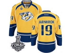 Mens Reebok Nashville Predators #19 Calle Jarnkrok Premier Gold Home 2017 Stanley Cup Final NHL Jersey