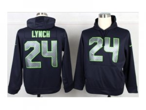 Nike jerseys seattle seahawks #24 marshawn lynch blue[pullover hooded sweatshirt]