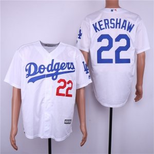 Dodgers #22 Clayton Kershaw White Cool Base Jersey