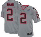 Nike Falcons #2 Matt Ryan Lights Out Grey With Hall of Fame 50th Patch NFL Elite Jersey