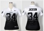 WOMEN Nike jerseys oakland raiders #34 jackson white-grey[Elite II Drift Fashion]