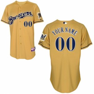 Womens Majestic Milwaukee Brewers Customized Authentic Gold 2013 Alternate Cool Base MLB Jersey