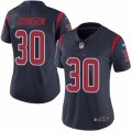Women's Nike Houston Texans #30 Kevin Johnson Limited Navy Blue Rush NFL Jersey