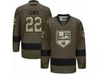Mens Reebok Los Angeles Kings #22 Trevor Lewis Authentic Green Salute to Service NHL Jersey