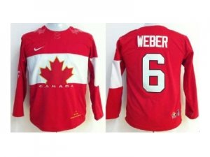 youth nhl jerseys team canada #6 weber red[2014 winter olympics]