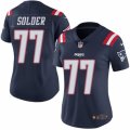 Women's Nike New England Patriots #77 Nate Solder Limited Navy Blue Rush NFL Jersey
